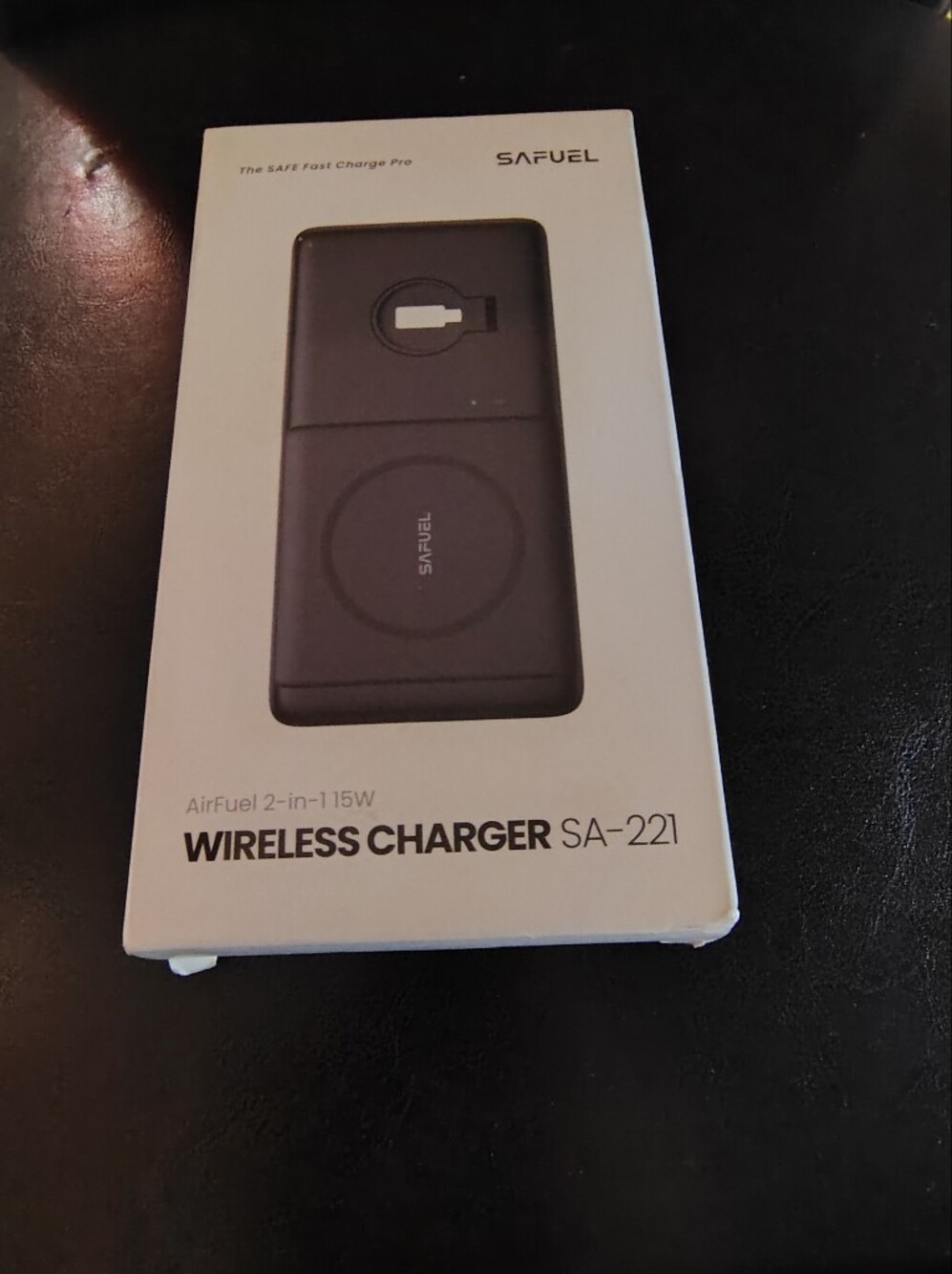 NIB SAFUEL 2-in-1 Wireless Charger 15W AirFuel SA-221 Fast Charge